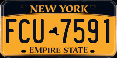 NY license plate FCU7591