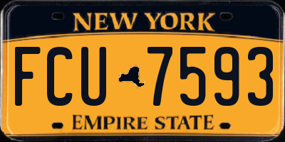 NY license plate FCU7593