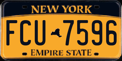 NY license plate FCU7596