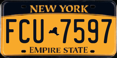 NY license plate FCU7597