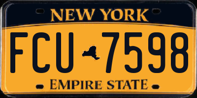 NY license plate FCU7598