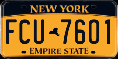 NY license plate FCU7601