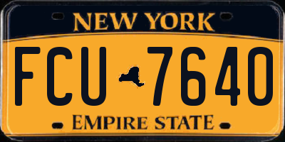 NY license plate FCU7640