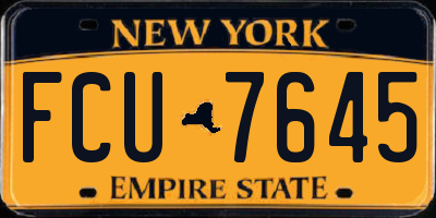NY license plate FCU7645