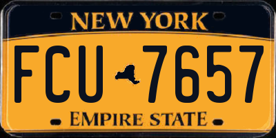NY license plate FCU7657