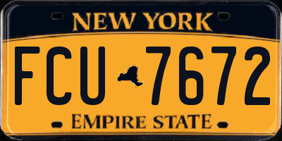 NY license plate FCU7672
