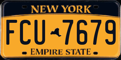 NY license plate FCU7679