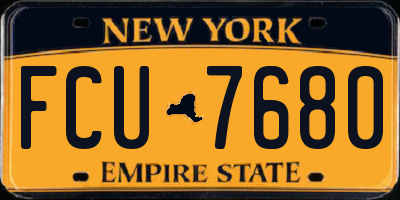 NY license plate FCU7680