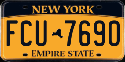 NY license plate FCU7690