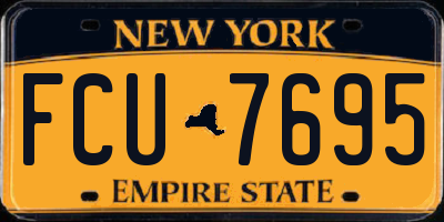 NY license plate FCU7695
