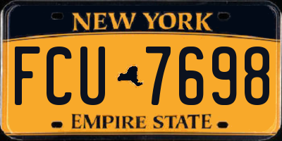 NY license plate FCU7698