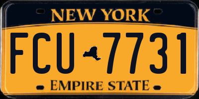 NY license plate FCU7731