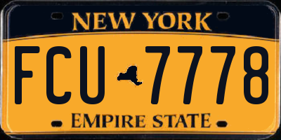 NY license plate FCU7778
