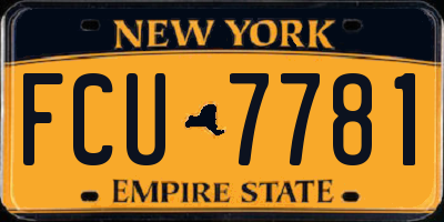 NY license plate FCU7781