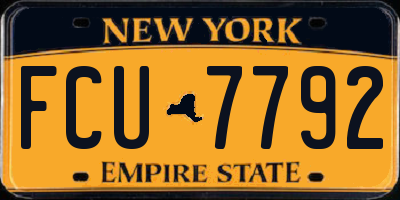 NY license plate FCU7792