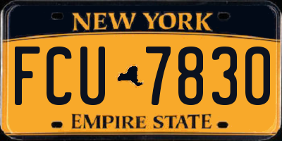 NY license plate FCU7830
