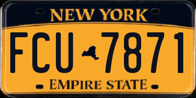 NY license plate FCU7871