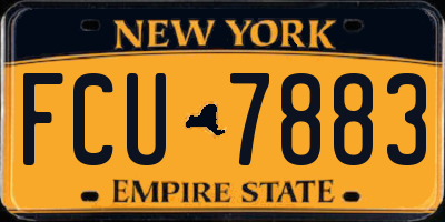 NY license plate FCU7883