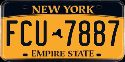 NY license plate FCU7887
