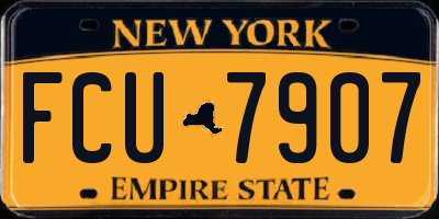 NY license plate FCU7907