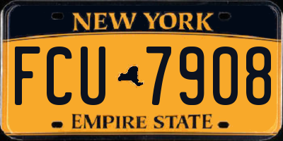 NY license plate FCU7908