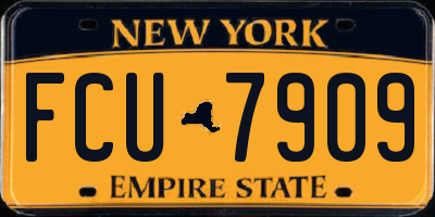NY license plate FCU7909