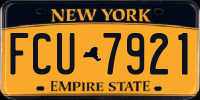 NY license plate FCU7921