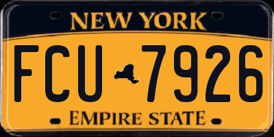 NY license plate FCU7926