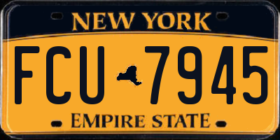 NY license plate FCU7945