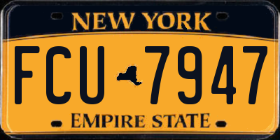 NY license plate FCU7947