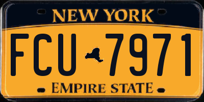 NY license plate FCU7971