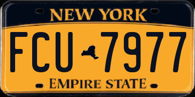 NY license plate FCU7977