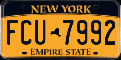 NY license plate FCU7992