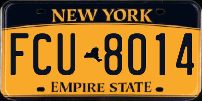 NY license plate FCU8014