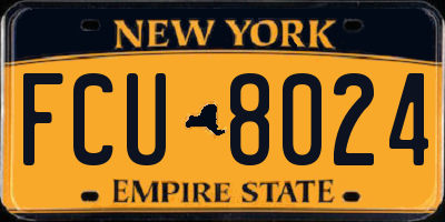 NY license plate FCU8024