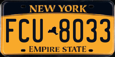 NY license plate FCU8033
