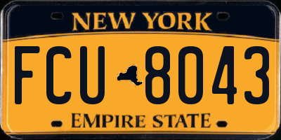 NY license plate FCU8043