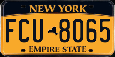 NY license plate FCU8065