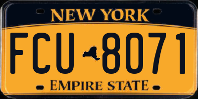 NY license plate FCU8071