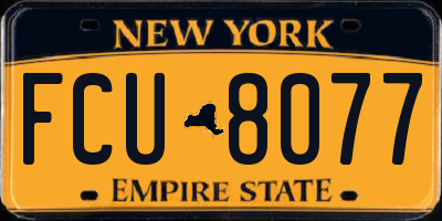 NY license plate FCU8077