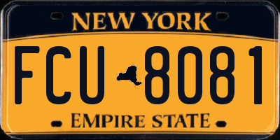 NY license plate FCU8081