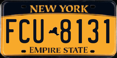 NY license plate FCU8131