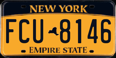 NY license plate FCU8146