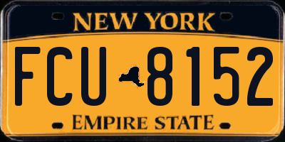 NY license plate FCU8152