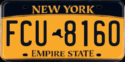 NY license plate FCU8160