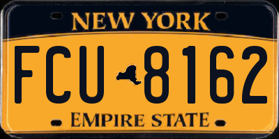 NY license plate FCU8162