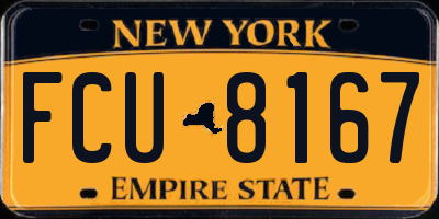 NY license plate FCU8167