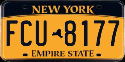 NY license plate FCU8177