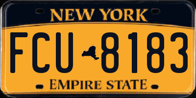 NY license plate FCU8183