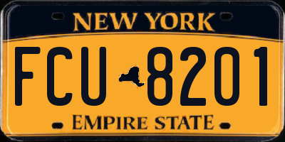 NY license plate FCU8201